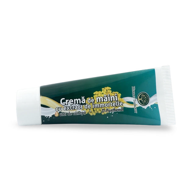 Cremă de Mâini cu Extract de Immortelle și Ulei de Cânepă, 50 ml