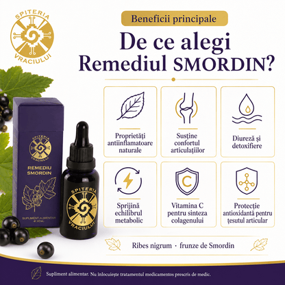 Remediu Natural Reumatism, Gută și Dureri Articulare – SMORDIN | 30ml