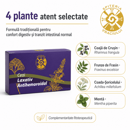 Ceai Natural Laxativ și Antihemoroidal – Tranzit Intestinal Sănătos